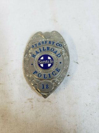 Vintage Railroad Police Badge - Atchison,  Topeka And Santa Fe Railroad