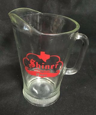 Vintage Shiner Beer Glass Pitcher Bar
