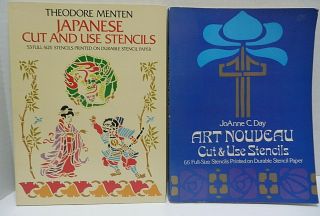 Vintage Art Nouveau And Japanese Stencil Books Joanne C.  Day Theodore Menton