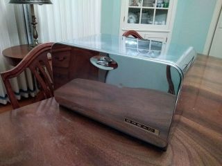 Vintage Mid Century Lincoln Chrome Bread Box With Shelf & Cutting Board Mcm