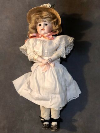 Old Vintage Antique German Bisque Leather Bru Face Doll Rare 10 Kestner