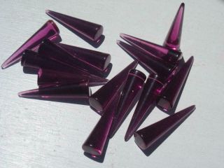 Vtg Bright Purple Lucite Cones 1 7/8 "