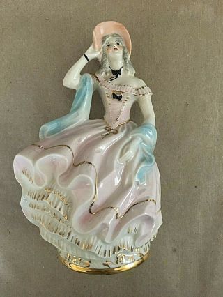 Vintage Ceramic Victorian Lady,  8 " Height,  Maker 