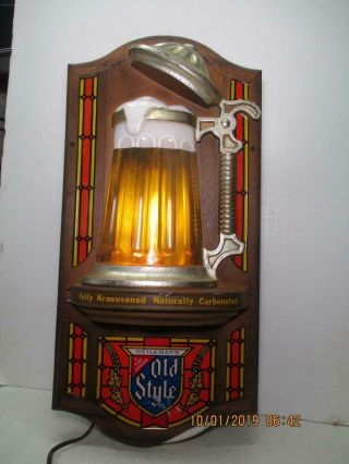 Vintage Heileman Old Style Beer Bar Light Sign Made In Usa
