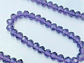Vintage Jewellery Amethyst Glass Bead Necklace & Bracelet Set - Magnetic Clasp