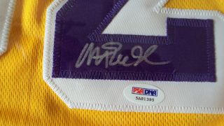 Los Angeles Lakers Magic Johnson Signed Jersey Auto PSA DNA 2