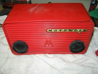 Vintage Motorola Tube Radio Model 57a Bakelite Red - / Repair