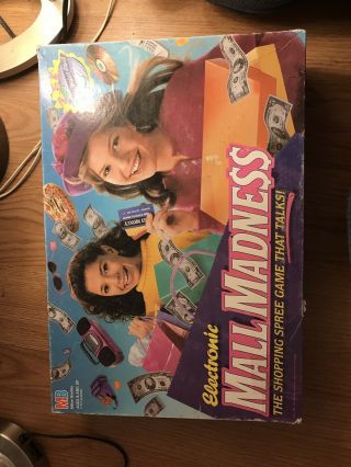 Vintage 1989 Electronic Mall Madness Board Game Milton Bradley 99.  9 Complete