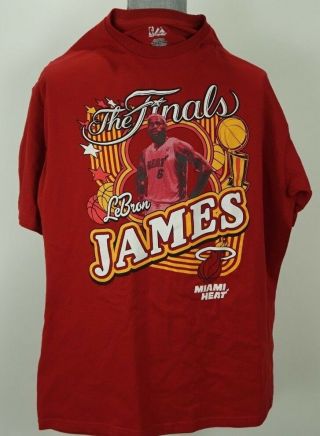 Lebron James Miami Heat The Finals T - Shirt Majestic Size Adult 2xl
