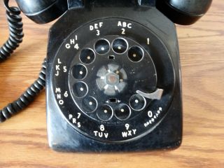 Vintage 1960s WESTERN ELECTRIC Black C/D 500 10 - 64 Rotary Dial Desktop Telephone 2