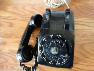 Vintage 1960s WESTERN ELECTRIC Black C/D 500 10 - 64 Rotary Dial Desktop Telephone 3