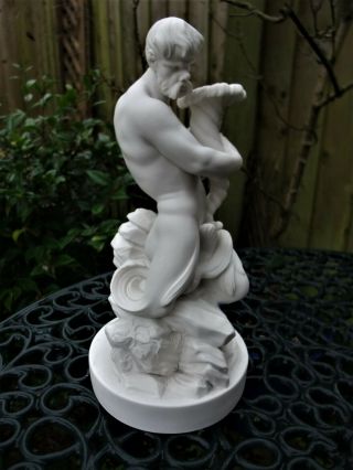 ANTIQUE 19THC WEDGWOOD STYLE PARIAN FIGURE OF A NAKED MALE TRITON C1860 2