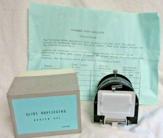 Vintage Slide Duplicator Series Vii 7 Japan W/ Box Instructions & Lens Sizes
