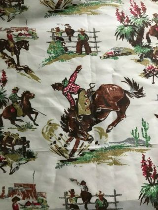 Vintage Western Country Cowboys Bronco Rider Shower Curtain
