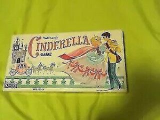 Vintage 1965 Walt Disney Cinderella Fairy Tale Pink Board Game Complete