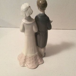 Vintage Lladro Wedding Couple Cake Topper Bride Groom Caketopper 4808 - signed. 3