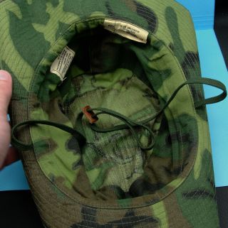 Vintage ARMY Military 60 ' s Vietnam Tropical JUNGLE CAMO Combat Boonie HAT 2