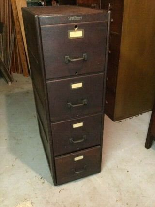 Oak 4 Drawer File Cabinet Wagemaker Made In Grand Rapids Michigan