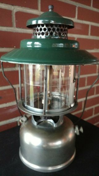 Vintage Coleman Quicklite 1928 8/11 L228 Slant Nickel Plated Mica Globe Lantern