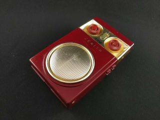 Vtg Zenith 500d Transistor Radio Red Color / Repair