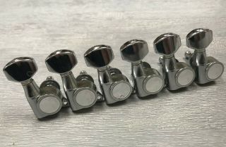 Vintage 80s Aria Pro 2 Chrome Guitar Tuners,  Gotoh Japan,  6 In Line,  Matsumoku