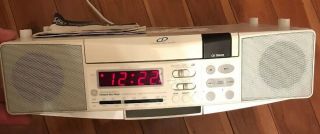 Vintage Ge Spacemaker Radio Am/fm Cd Player Bass Sub - Woofer 7 - 4290 With Light