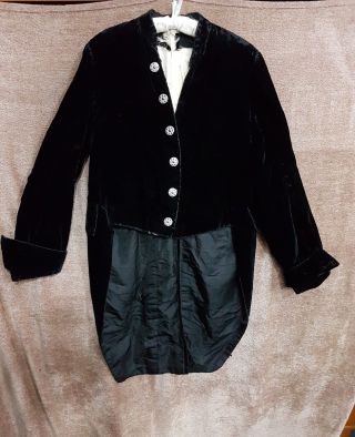 Antique Victorian Velvet British Court Uniform Coat Jacket With Tails