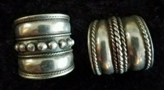 Two Vintage Spoon Rings Sterling Silver 6 - 1/2 - 925 Estate Jewelry 6.  5