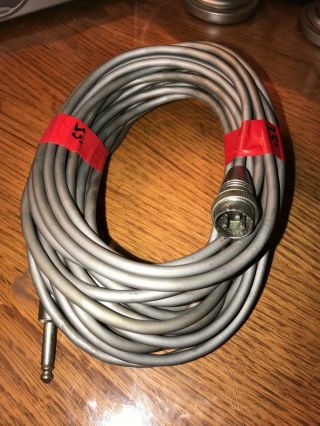 Vintage 3 Pin Male Amphenol Plug To 1/4” Male Phono Plug - 35 Foot Cable