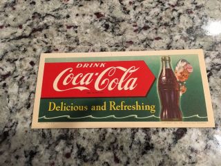 Vintage 1951 Coca Cola Cardboard Ink Blotter Picture Coke