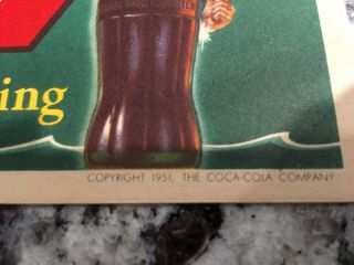 Vintage 1951 Coca Cola Cardboard Ink Blotter Picture Coke 2