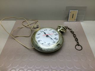 Vintage Spartus Pocket Watch Bar Clock - Dial is Backwards 2