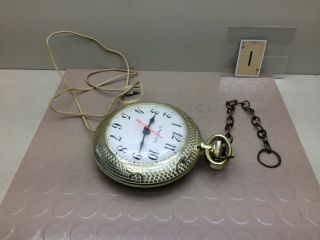 Vintage Spartus Pocket Watch Bar Clock - Dial is Backwards 3