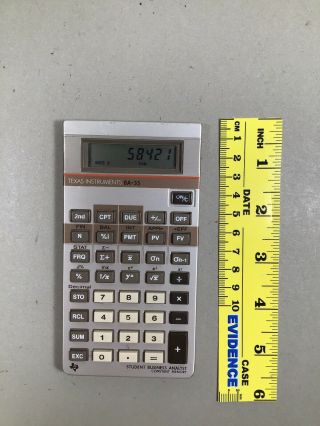 Texas Instruments Ba - 35 Student Business Analyst Calculator Vintage Made In Usa