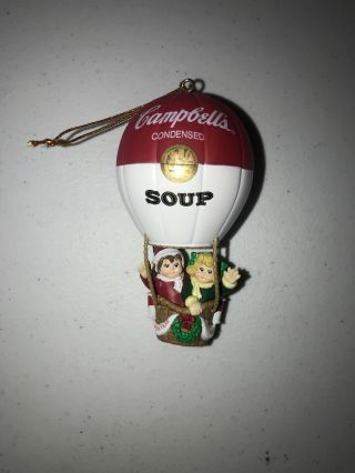 Vintage 1997 Campbell Soup Hot Air Balloon Christmas Ornament