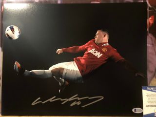Wayne Rooney Signed Autograph 11x14 Photo Picture Manchester United Beckett Bas