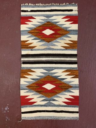Antique Navajo native american Indian Saddle Blanket Rug 34 
