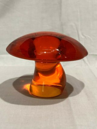 Vintage Viking Glass Mushroom Persimmon Color 2 1/2 " Tall