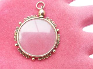 Vicrorian Antique Solid 9ct Gold And Glass Photo Locket Pendant 4.  2 Grams