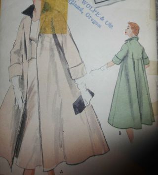Vintage Vogue Special Design 1950s Dress Coat Pattern No S - 4697 Sz 14