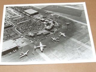 Vintage 1940s 8 X 10 Black & White Glossy Photo Aerial View Burbank Airport
