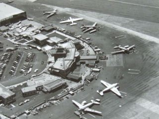 Vintage 1940s 8 X 10 Black & White Glossy Photo Aerial View Burbank Airport 2