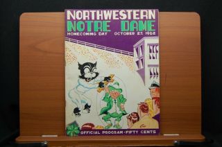 Vintage Notre Dame Vs Northwestern Football Program October 27,  1962