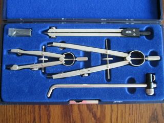 Vintage Alvin Basic Bow Comb Compass Set 129b - Cased - Germany