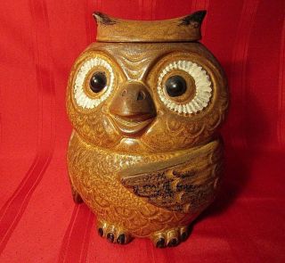 Vintage Mccoy Brown Woodsy Owl Cookie Jar With Lid 204 Made In Usa