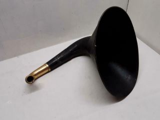 Vintage Edison Victrola Cylinder Phonograph Speaker Horn Metal Black Gold