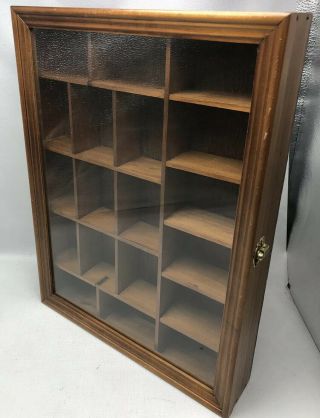 Vintage Wood & Glass Shadow Box Display Case Wall Hanging Select Merchandise Co.