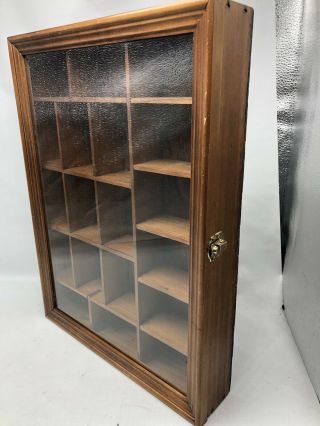 Vintage Wood & Glass Shadow Box Display Case Wall Hanging Select Merchandise Co. 2