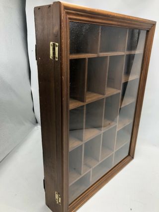 Vintage Wood & Glass Shadow Box Display Case Wall Hanging Select Merchandise Co. 3
