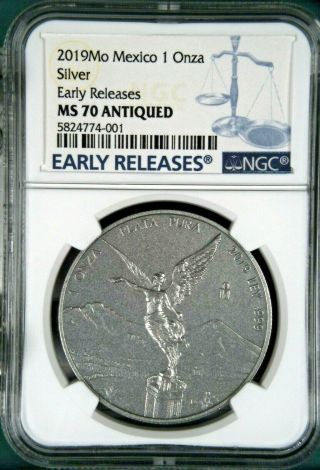 Antique Libertad - Mexico - 2019 1 Oz Silver Coin Ngc Ms 70 Early Releases Er